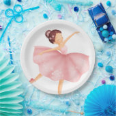 Schöne illustrierte "kleine Ballerina" Pappteller (Party)