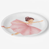 Schöne illustrierte "kleine Ballerina" Pappteller (Schrägansicht)
