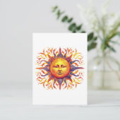 Schöne Illustrierte Sonne Postkarte (Stehend Vorderseite)