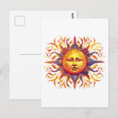 Schöne Illustrierte Sonne Postkarte (Vorne/Hinten)