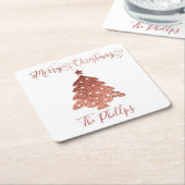 Schöne Imitate Folie Frohe Weihnachten Rechteckiger Pappuntersetzer (angewinkelt)