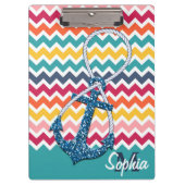 Schöne Imitate Glitzer nautischer Anker Unendlichk Klemmbrett (Vorderseite)