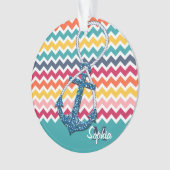 Schöne Imitate Glitzer nautischer Anker Unendlichk Ornament (Vorderseite)