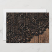 Schöne Imitate Hochzeitsempfang aus Holz und Spitz Einladung (Rückseite)