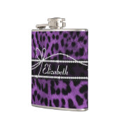 Schöne Imitate lila Schwarzer Leopardenprint Flachmann (Links)