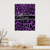 Schöne Imitate lila Schwarzer Leopardenprint Poster (Küche)