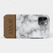 Schöne Imitate Marmor und Leder mit Namen Case-Mate iPhone Hülle (Rückseite (Horizontal))