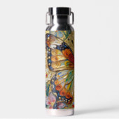 Schöne Impasto-Schmetterling & Blumen  Trinkflasche (Vorne)