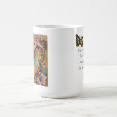 Schöne Impasto-Schmetterlinge und Blumen-Gedicht Kaffeetasse (Mittel)