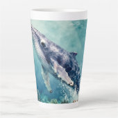 Schöne Impasto-Wal-Ozean-Illustration Milchtasse (Vorderseite)