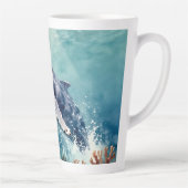 Schöne Impasto-Wal-Ozean-Illustration Milchtasse (Rechts)