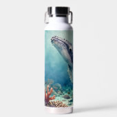 Schöne Impasto-Wal-Ozean-Illustration Trinkflasche (Vorne)