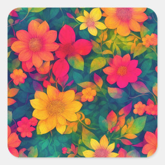 Schöne Impressionen aus der Roten Blume Quadratischer Aufkleber