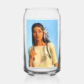 Schöne indianische Frau Indigene Kleidung Dosenglas (Rückseite)