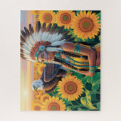 Schöne indianische Frau mit Adler Puzzle (Vertikal)