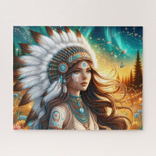 Schöne indianische spirituelle Frau Puzzle (Horizontal)