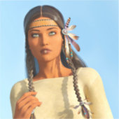 Schöne indigene Amerikanerin Aufkleber (Vorderseite)