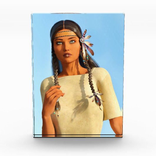 Schöne indigene Amerikanerin Fotoblock (Vorderseite)