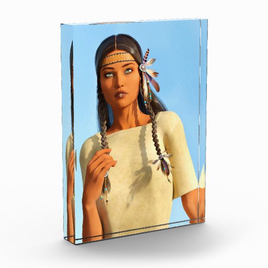 Schöne indigene Amerikanerin Fotoblock (Links)