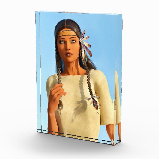 Schöne indigene Amerikanerin Fotoblock (Rechts)