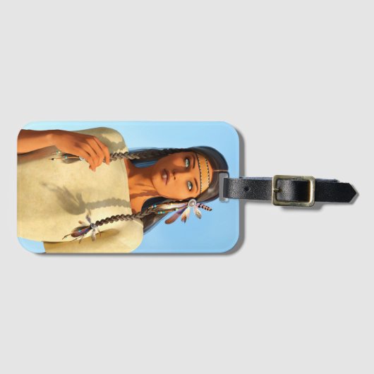 Schöne indigene Amerikanerin Gepäckanhänger (Vorderseite (Horizontal))