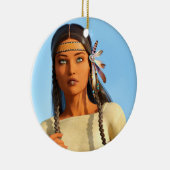 Schöne indigene Amerikanerin Keramik Ornament (Rechts)
