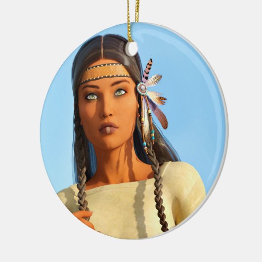 Schöne indigene Amerikanerin Keramik Ornament (Links)