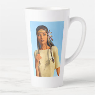 Schöne indigene Amerikanerin Milchtasse