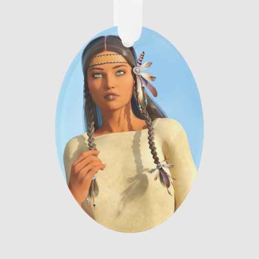 Schöne indigene Amerikanerin Ornament (Vorderseite)
