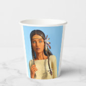 Schöne indigene Amerikanerin Pappbecher (Rückseite)