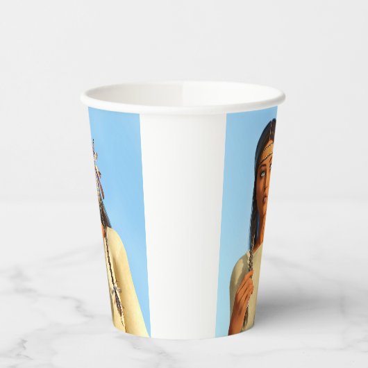 Schöne indigene Amerikanerin Pappbecher (Links)