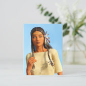 Schöne indigene Amerikanerin Postkarte (Stehend Vorderseite)