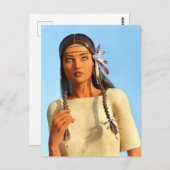 Schöne indigene Amerikanerin Postkarte (Vorne/Hinten)