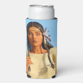 Schöne indigene Amerikanerin Selters Dosenkühler (Seltzer Vorderseite)