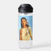 Schöne indigene Amerikanerin Trinkflasche (Rückseite)