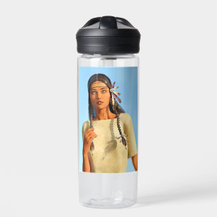 Schöne indigene Amerikanerin Trinkflasche