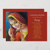 Schöne indische Dusche Einladung (Vorne/Hinten)