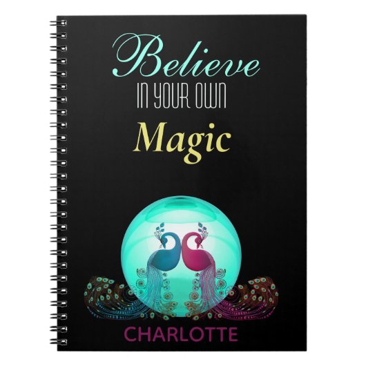 Schöne, individuell inspirierte Peacocks Notizblock (Vorderseite)