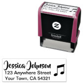 Schöne Individuelle Name Rücksendeadresse Musiknot Permastempel (Beispiel)