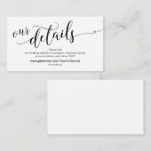 Schöne Informationen zur Hochzeitswebsite Begleitkarte (Vorne/Hinten)