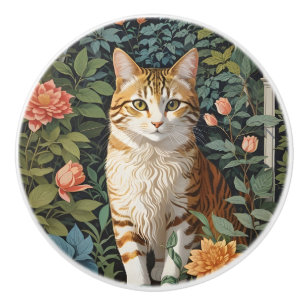Schöne Ingwerkatze Botanischer Garten Keramikknauf