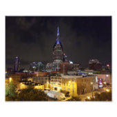 Schöne Innenstadt Nashville Tennessee bei Nacht Fotodruck (Vorne)