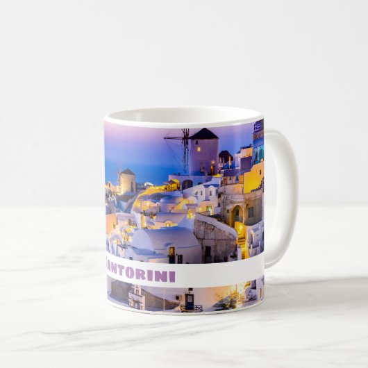 Schöne Insel Santorini Kaffeetasse (VorderseiteRechts)