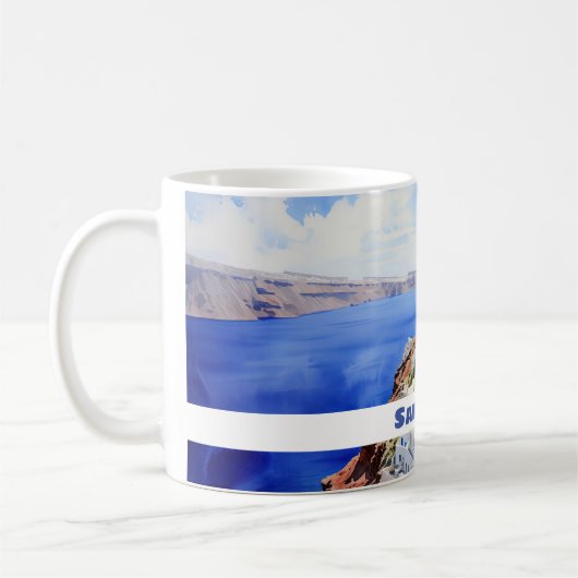 Schöne Insel Santorini, Oia Kaffeetasse (Links)
