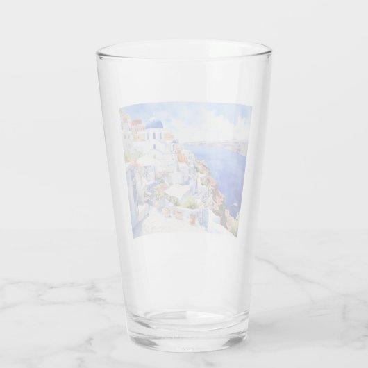Schöne Insel Santorini, Oia Reisetug Glas (Rückseite)
