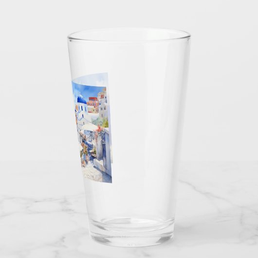 Schöne Insel Santorini, Oia Reisetug Glas (Links)