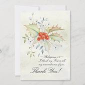 Schöne Inspirationsschrift Blumenweihnachtsfest Dankeskarte (Vorderseite)