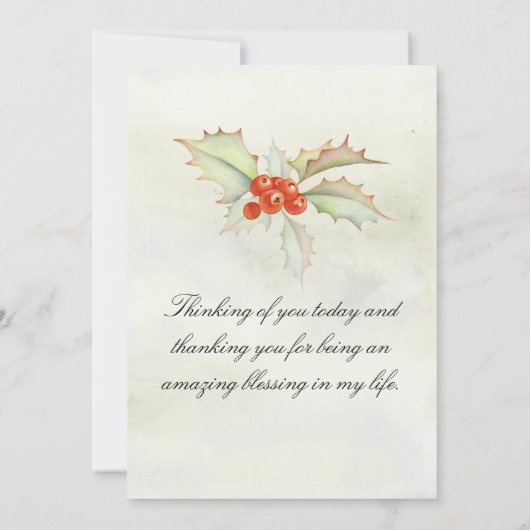 Schöne Inspirationsschrift Blumenweihnachtsfest Dankeskarte (Rückseite)