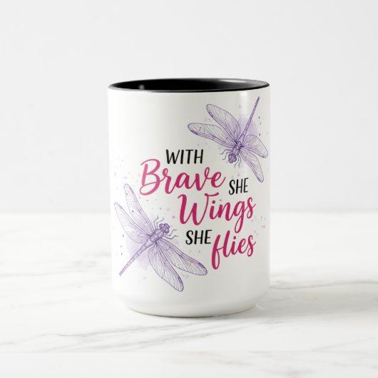 Schöne inspirierende Libellen-Zitate Tasse (Zentrum)