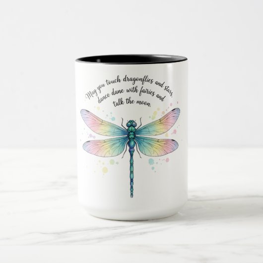 Schöne inspirierende Libellen-Zitate Tasse (Zentrum)